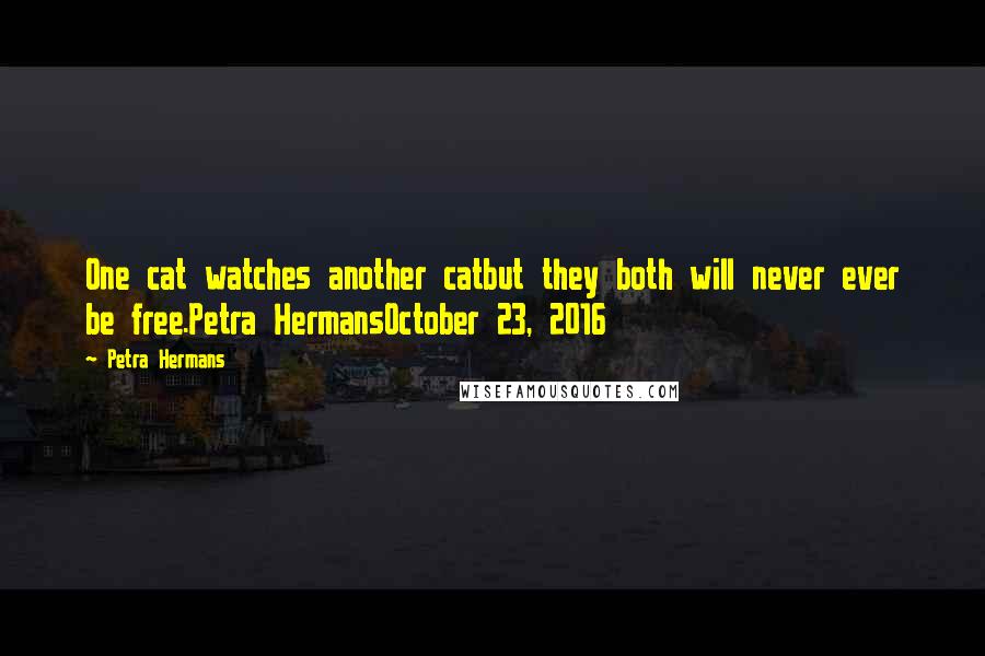 Petra Hermans Quotes: One cat watches another catbut they both will never ever be free.Petra HermansOctober 23, 2016