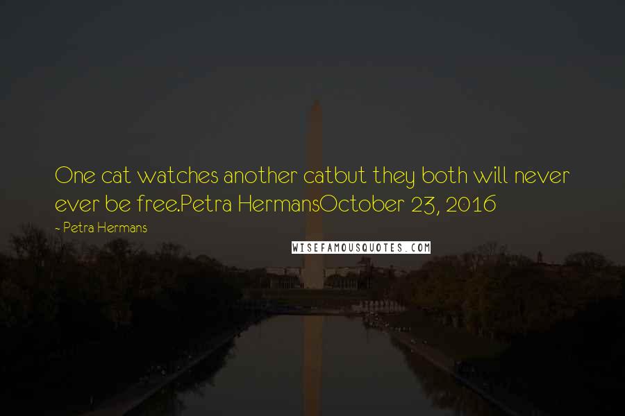 Petra Hermans Quotes: One cat watches another catbut they both will never ever be free.Petra HermansOctober 23, 2016