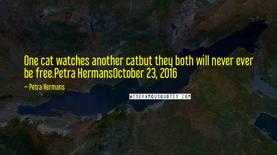 Petra Hermans Quotes: One cat watches another catbut they both will never ever be free.Petra HermansOctober 23, 2016