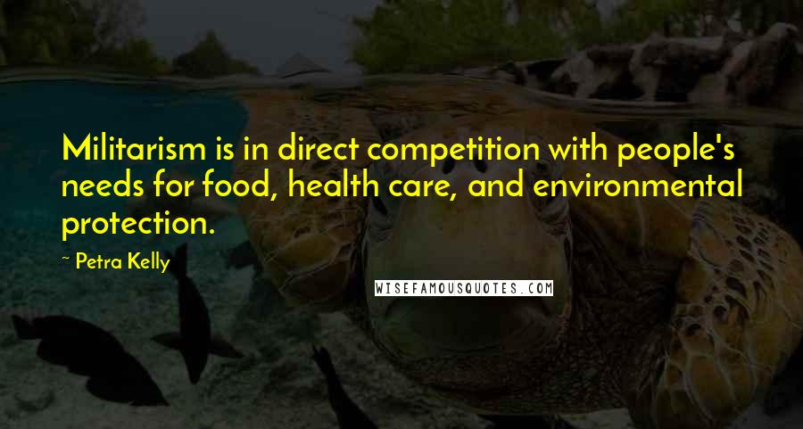 Petra Kelly Quotes: Militarism is in direct competition with people's needs for food, health care, and environmental protection.