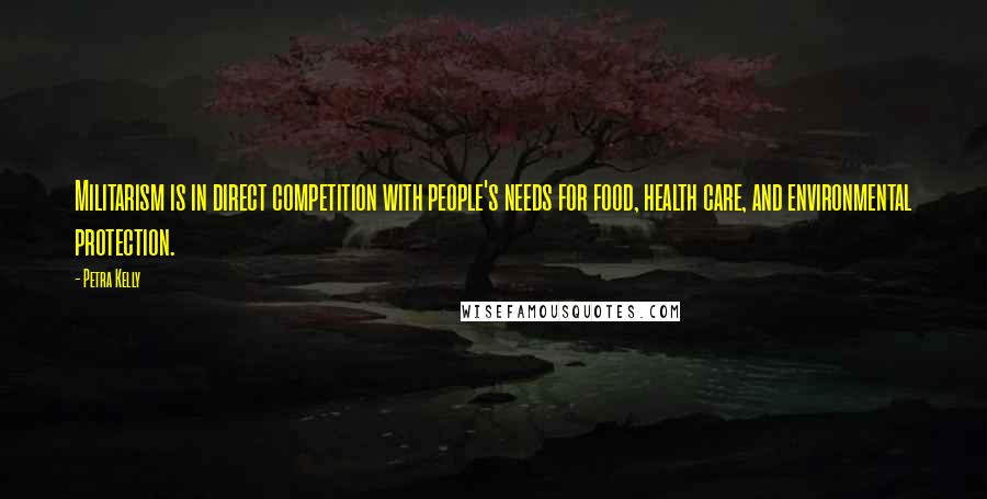 Petra Kelly Quotes: Militarism is in direct competition with people's needs for food, health care, and environmental protection.