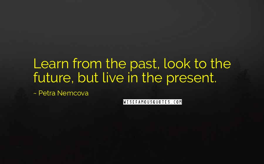 Petra Nemcova Quotes: Learn from the past, look to the future, but live in the present.