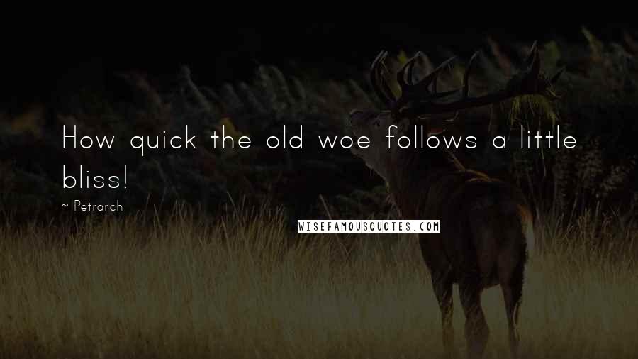 Petrarch Quotes: How quick the old woe follows a little bliss!