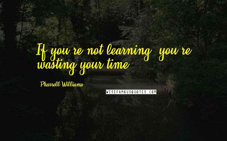 Pharrell Williams Quotes: If you're not learning, you're wasting your time.