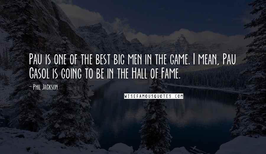 Phil Jackson Quotes: Pau is one of the best big men in the game. I mean, Pau Gasol is going to be in the Hall of Fame.