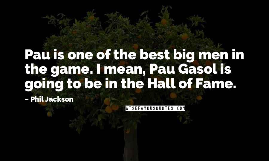 Phil Jackson Quotes: Pau is one of the best big men in the game. I mean, Pau Gasol is going to be in the Hall of Fame.