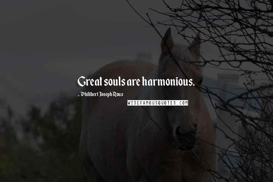 Philibert Joseph Roux Quotes: Great souls are harmonious.