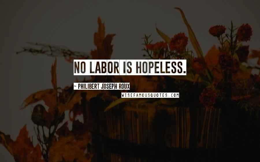 Philibert Joseph Roux Quotes: No labor is hopeless.