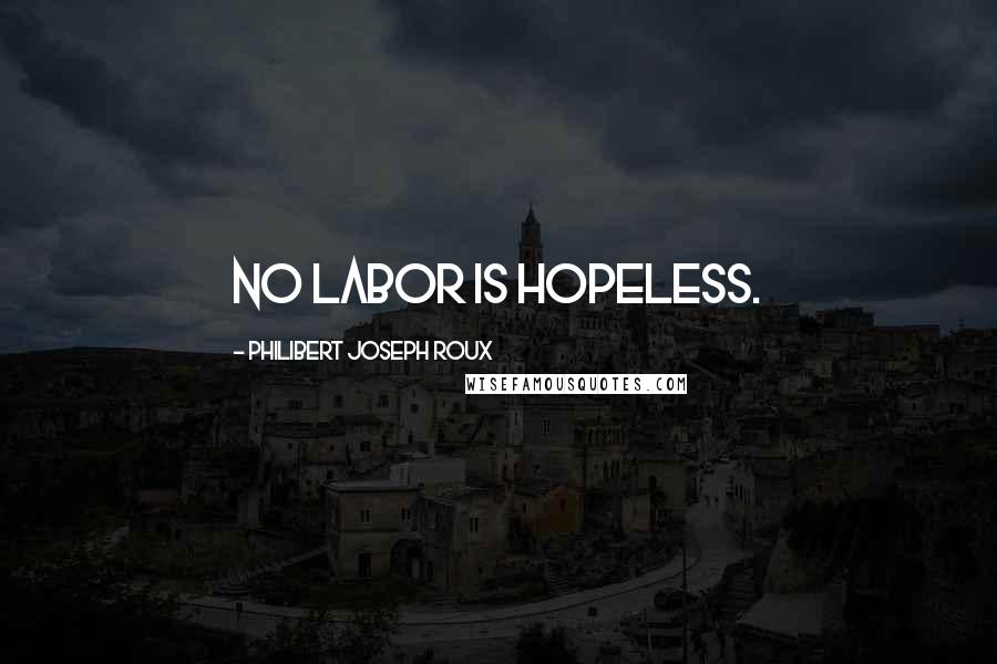 Philibert Joseph Roux Quotes: No labor is hopeless.