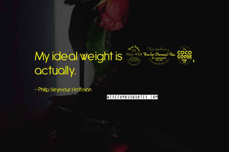 Philip Seymour Hoffman Quotes: My ideal weight is 205, actually.