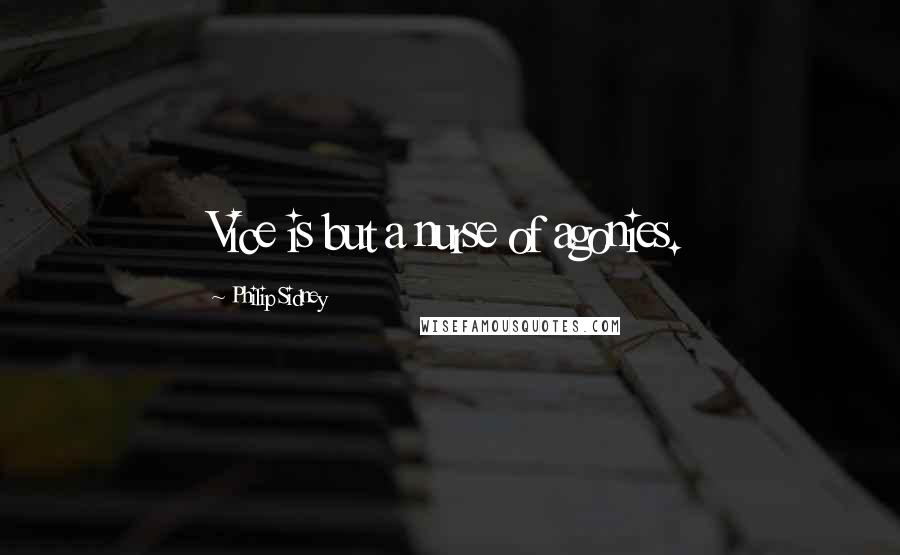 Philip Sidney Quotes: Vice is but a nurse of agonies.