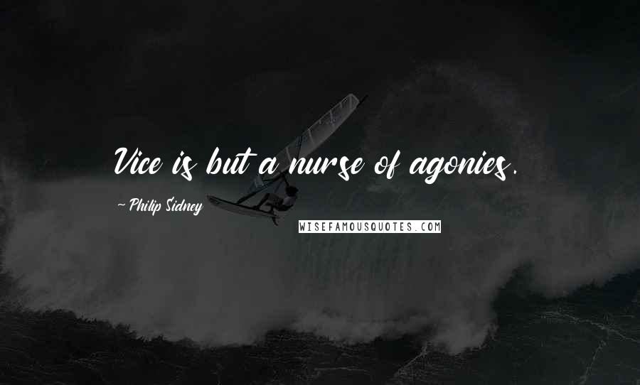 Philip Sidney Quotes: Vice is but a nurse of agonies.