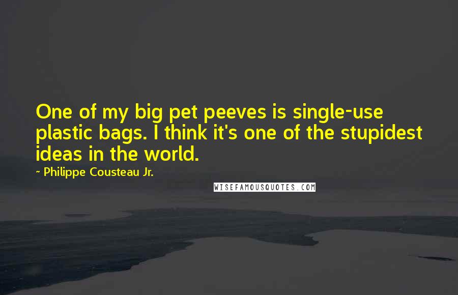 Philippe Cousteau Jr. Quotes: One of my big pet peeves is single-use plastic bags. I think it's one of the stupidest ideas in the world.