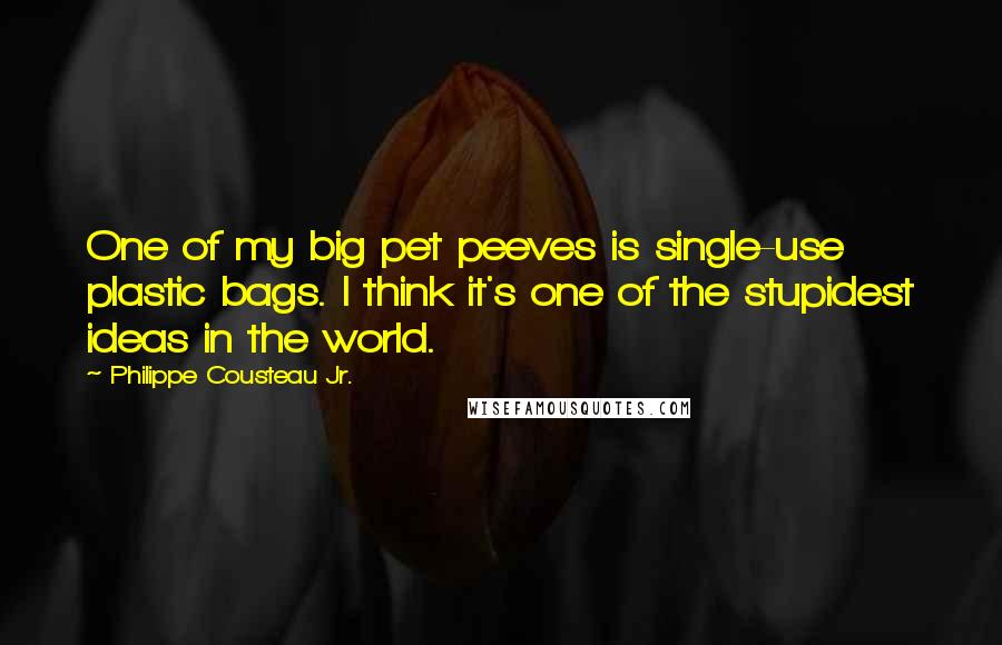 Philippe Cousteau Jr. Quotes: One of my big pet peeves is single-use plastic bags. I think it's one of the stupidest ideas in the world.