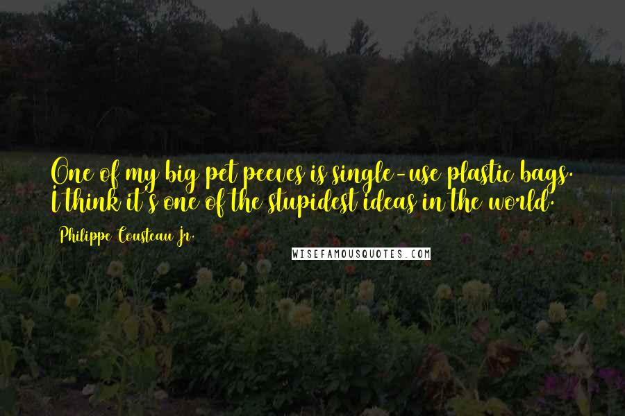 Philippe Cousteau Jr. Quotes: One of my big pet peeves is single-use plastic bags. I think it's one of the stupidest ideas in the world.