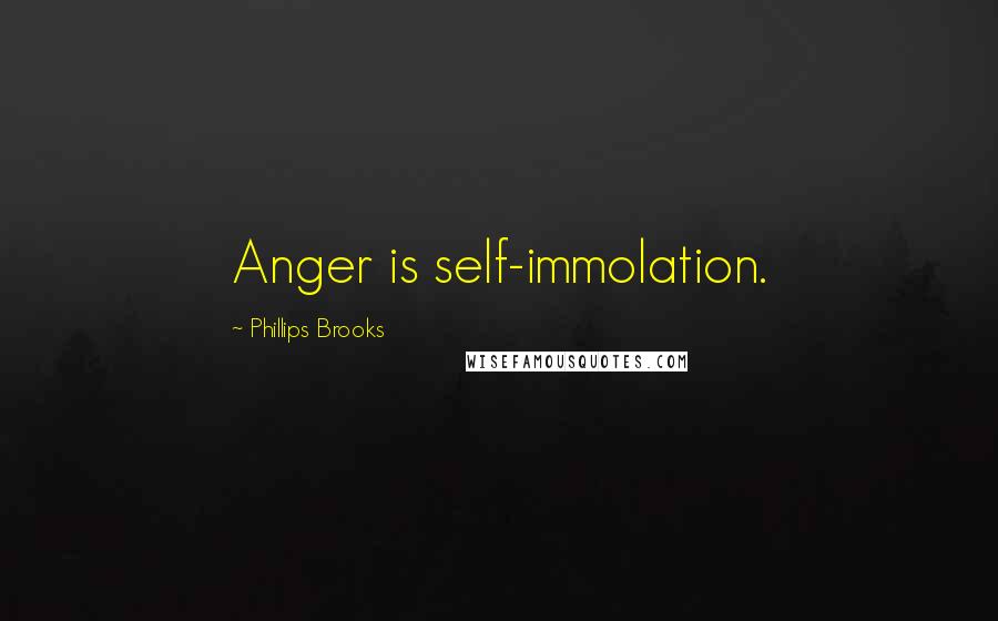 Phillips Brooks Quotes: Anger is self-immolation.