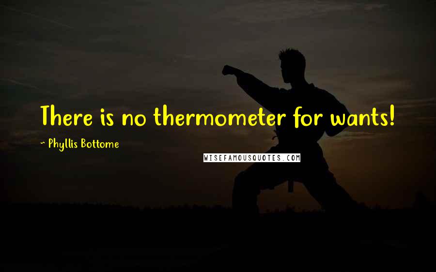 Phyllis Bottome Quotes: There is no thermometer for wants!