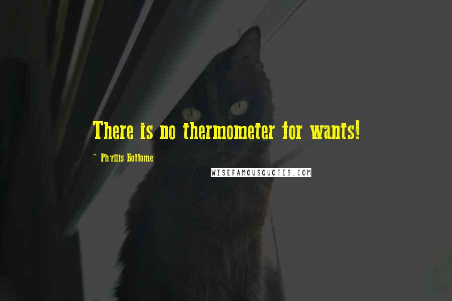 Phyllis Bottome Quotes: There is no thermometer for wants!