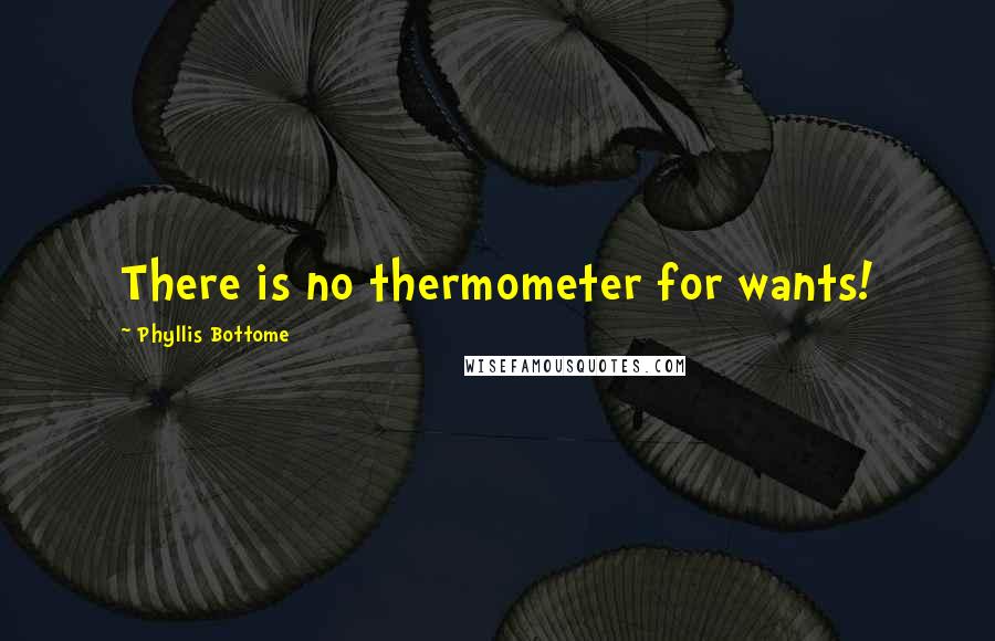 Phyllis Bottome Quotes: There is no thermometer for wants!