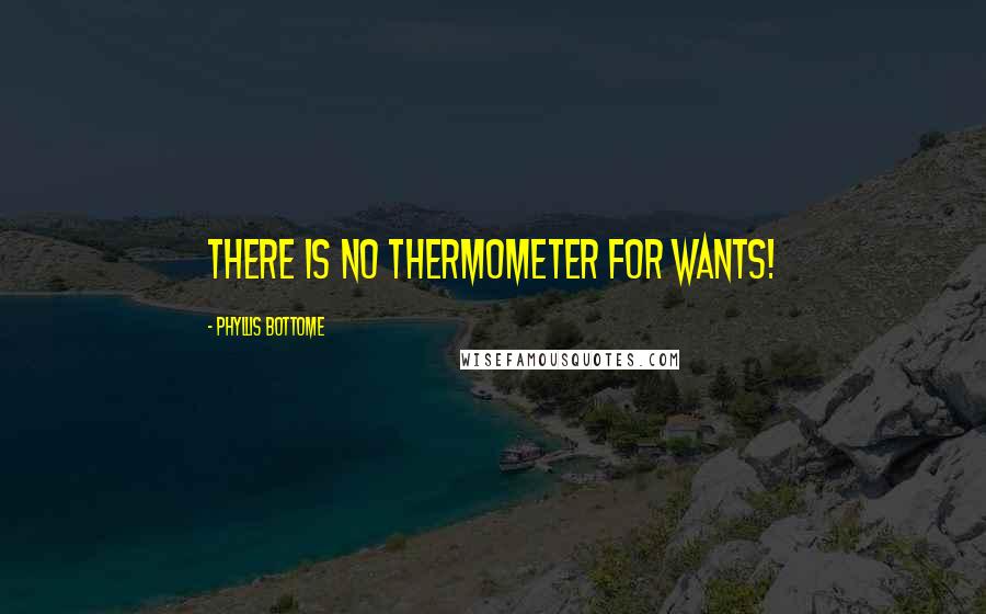 Phyllis Bottome Quotes: There is no thermometer for wants!