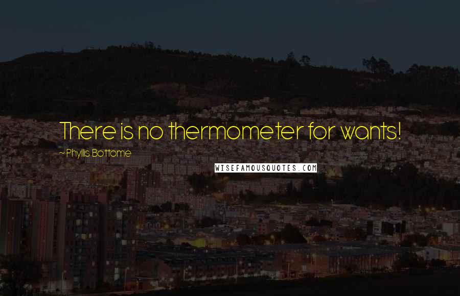 Phyllis Bottome Quotes: There is no thermometer for wants!