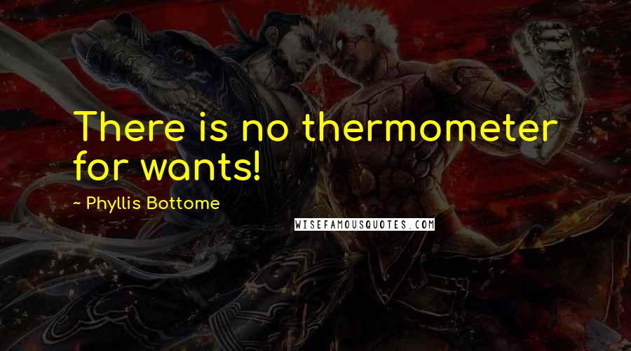 Phyllis Bottome Quotes: There is no thermometer for wants!