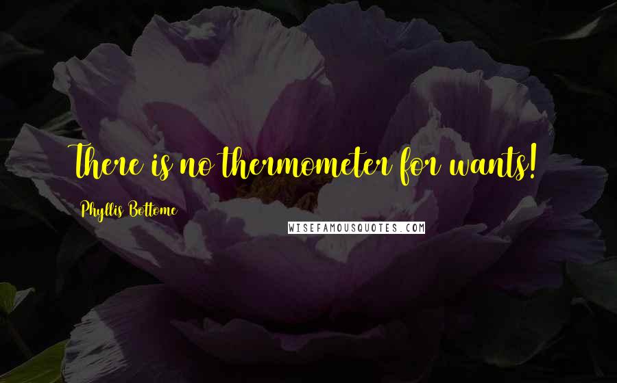 Phyllis Bottome Quotes: There is no thermometer for wants!