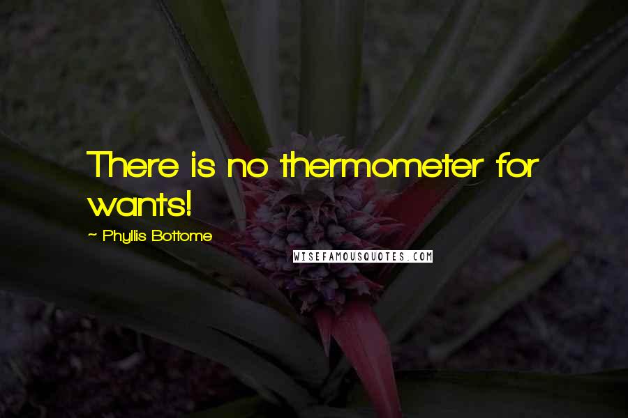 Phyllis Bottome Quotes: There is no thermometer for wants!