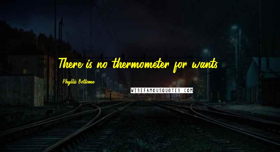 Phyllis Bottome Quotes: There is no thermometer for wants!