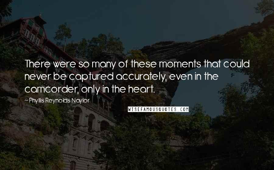 Phyllis Reynolds Naylor Quotes: There were so many of these moments that could never be captured accurately, even in the camcorder, only in the heart.