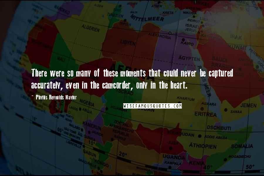 Phyllis Reynolds Naylor Quotes: There were so many of these moments that could never be captured accurately, even in the camcorder, only in the heart.