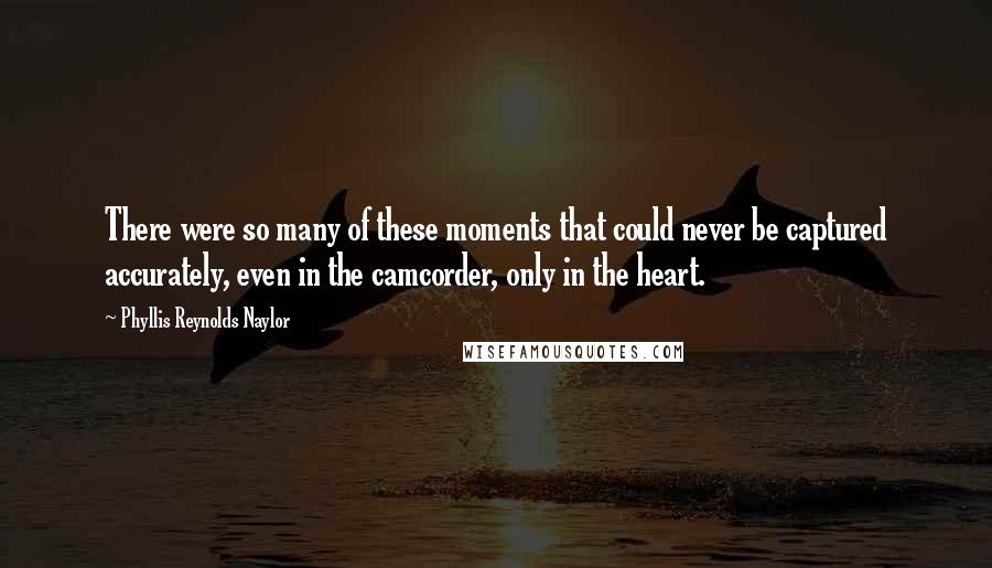 Phyllis Reynolds Naylor Quotes: There were so many of these moments that could never be captured accurately, even in the camcorder, only in the heart.