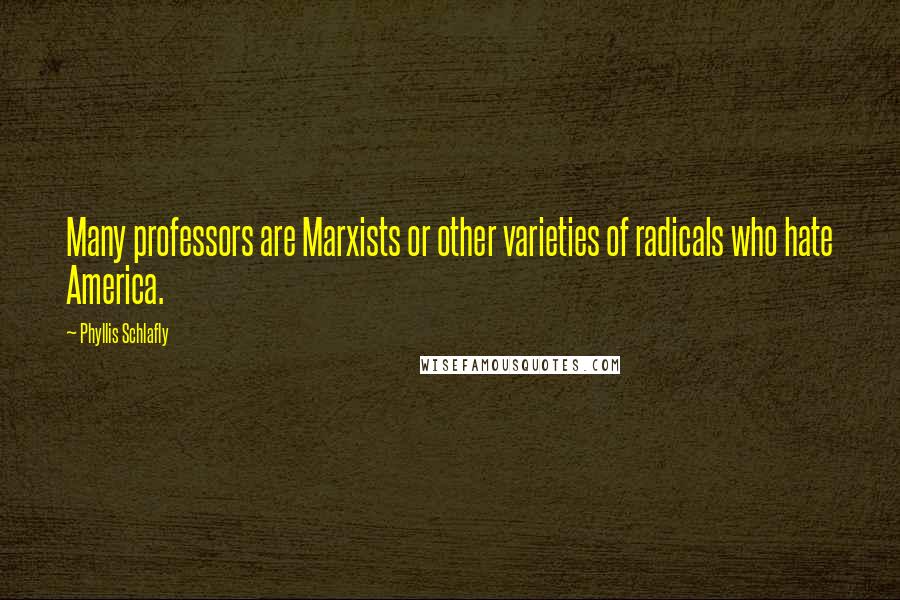 Phyllis Schlafly Quotes: Many professors are Marxists or other varieties of radicals who hate America.