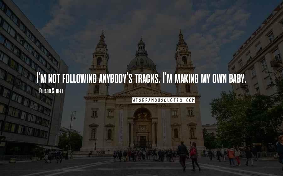 Picabo Street Quotes: I'm not following anybody's tracks, I'm making my own baby.