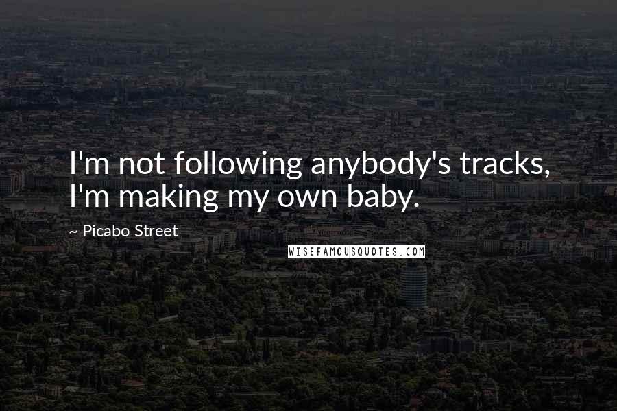 Picabo Street Quotes: I'm not following anybody's tracks, I'm making my own baby.