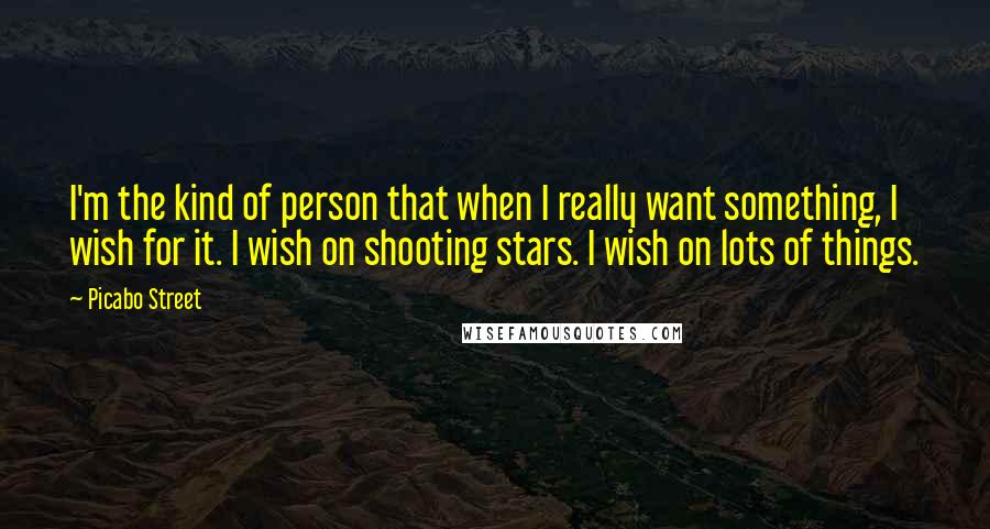 Picabo Street Quotes: I'm the kind of person that when I really want something, I wish for it. I wish on shooting stars. I wish on lots of things.