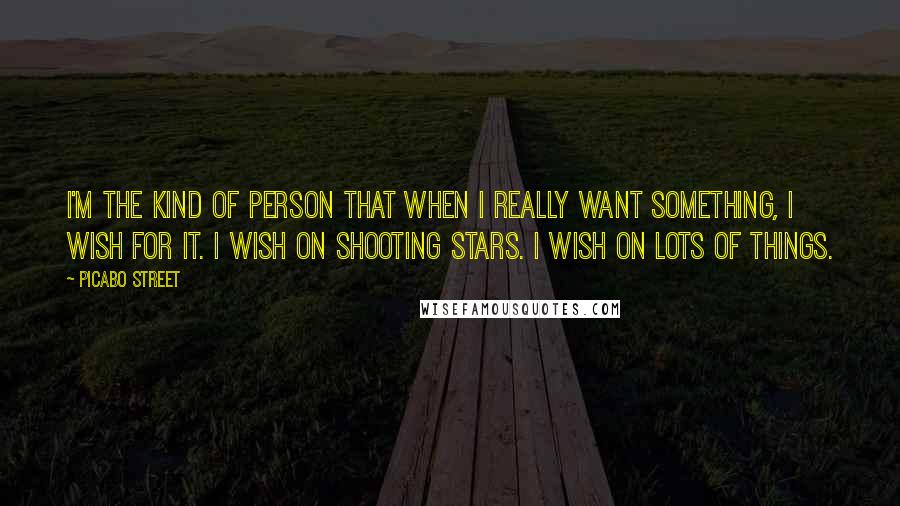 Picabo Street Quotes: I'm the kind of person that when I really want something, I wish for it. I wish on shooting stars. I wish on lots of things.