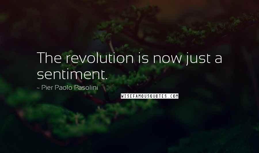 Pier Paolo Pasolini Quotes: The revolution is now just a sentiment.