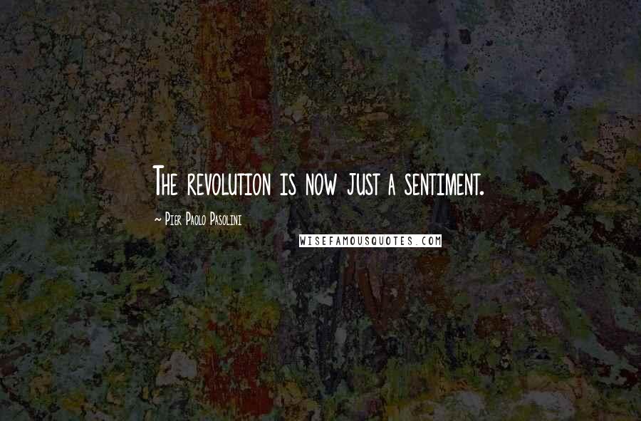 Pier Paolo Pasolini Quotes: The revolution is now just a sentiment.