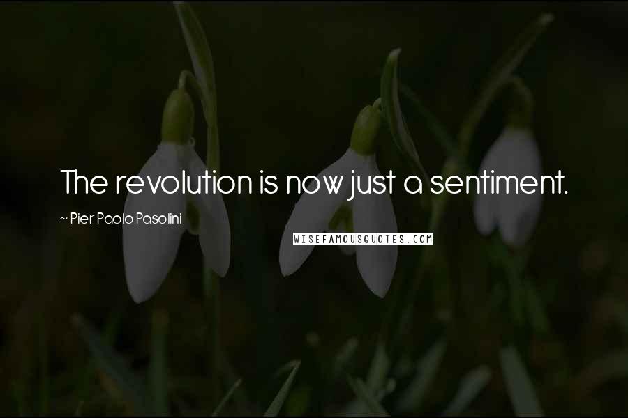 Pier Paolo Pasolini Quotes: The revolution is now just a sentiment.