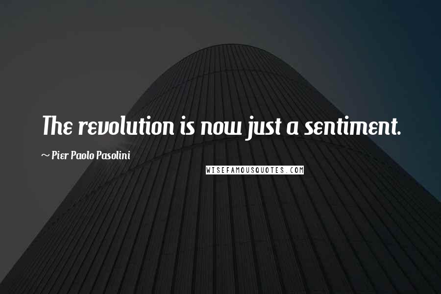 Pier Paolo Pasolini Quotes: The revolution is now just a sentiment.