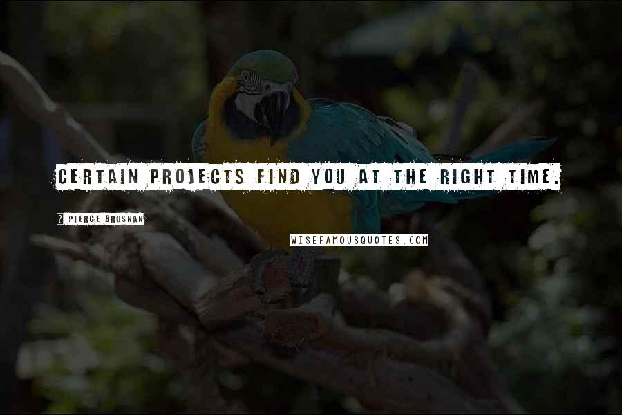 Pierce Brosnan Quotes: Certain projects find you at the right time.