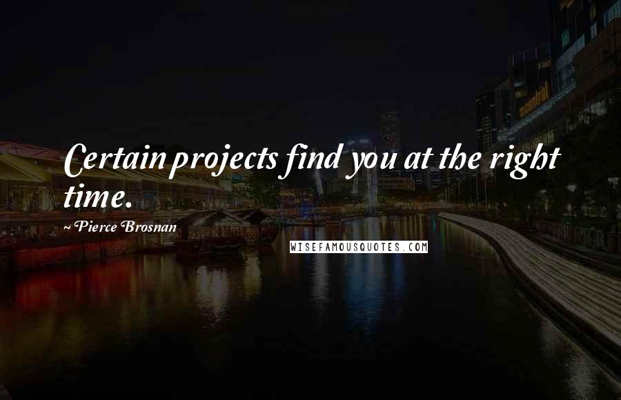 Pierce Brosnan Quotes: Certain projects find you at the right time.