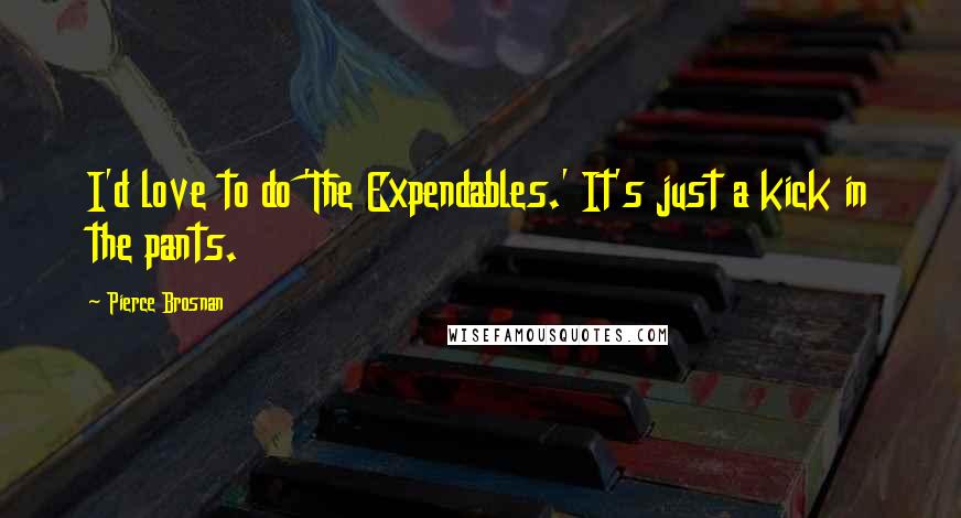 Pierce Brosnan Quotes: I'd love to do 'The Expendables.' It's just a kick in the pants.