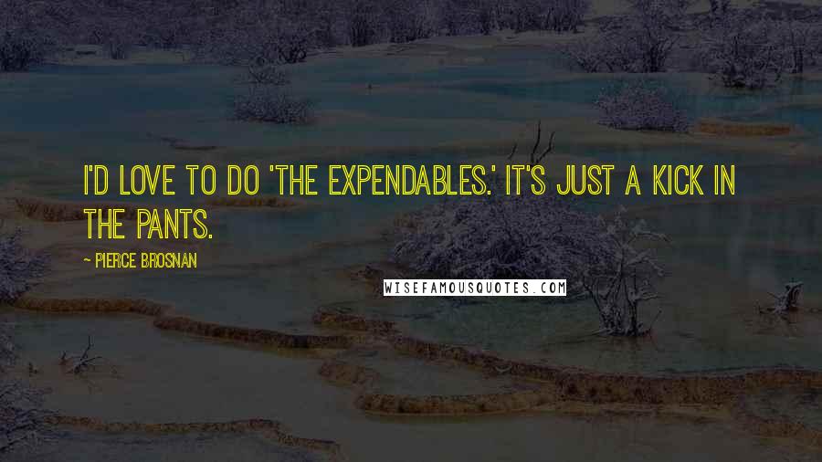 Pierce Brosnan Quotes: I'd love to do 'The Expendables.' It's just a kick in the pants.