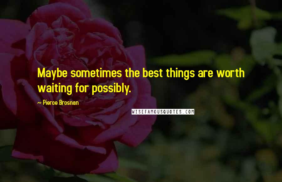 Pierce Brosnan Quotes: Maybe sometimes the best things are worth waiting for possibly.