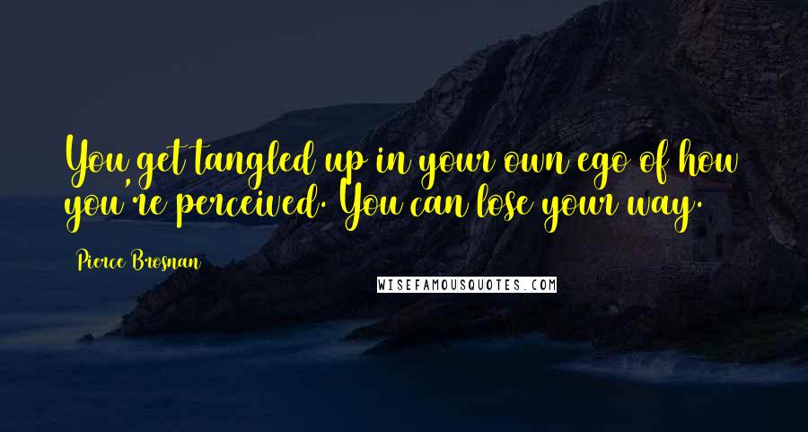 Pierce Brosnan Quotes: You get tangled up in your own ego of how you're perceived. You can lose your way.