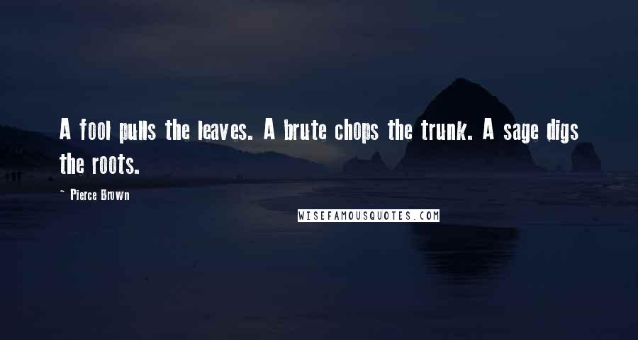Pierce Brown Quotes: A fool pulls the leaves. A brute chops the trunk. A sage digs the roots.