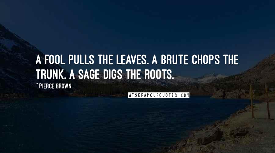 Pierce Brown Quotes: A fool pulls the leaves. A brute chops the trunk. A sage digs the roots.