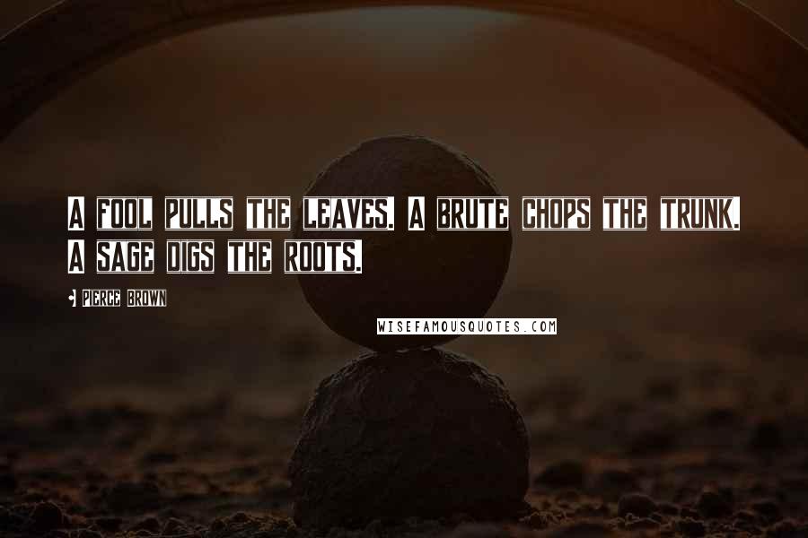 Pierce Brown Quotes: A fool pulls the leaves. A brute chops the trunk. A sage digs the roots.